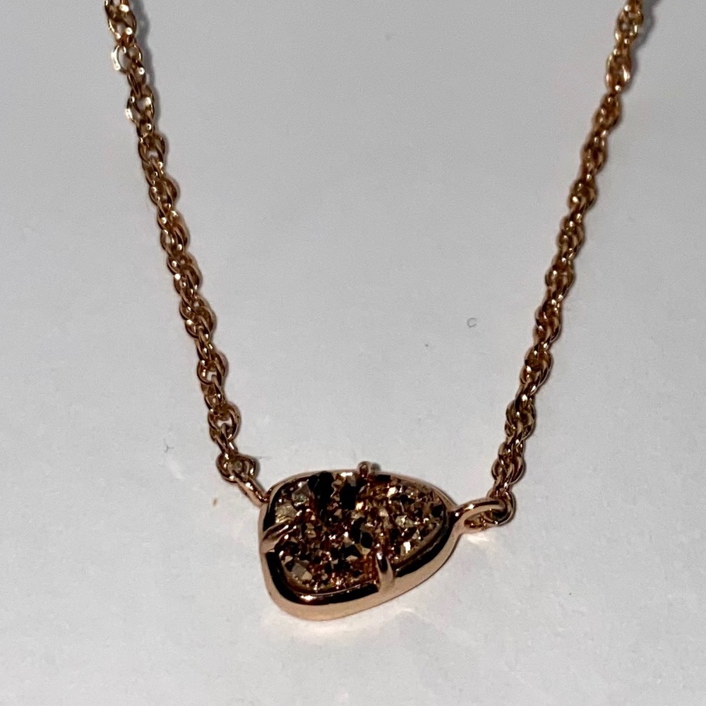 Kendra Scott rose gold drusy necklace
